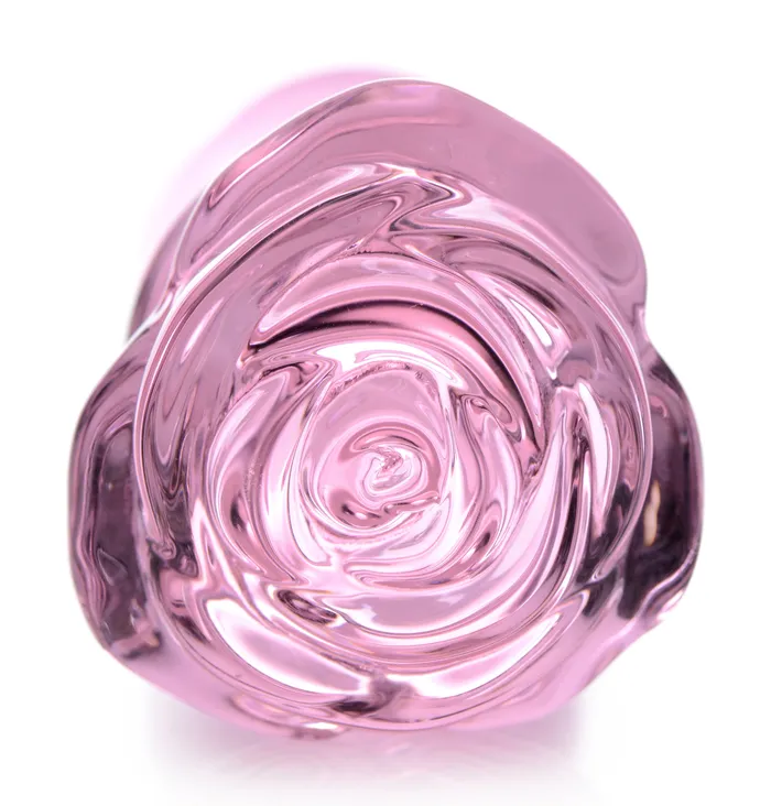 Anal | Pink Rose Glass Anal Plug - Booty Sparks