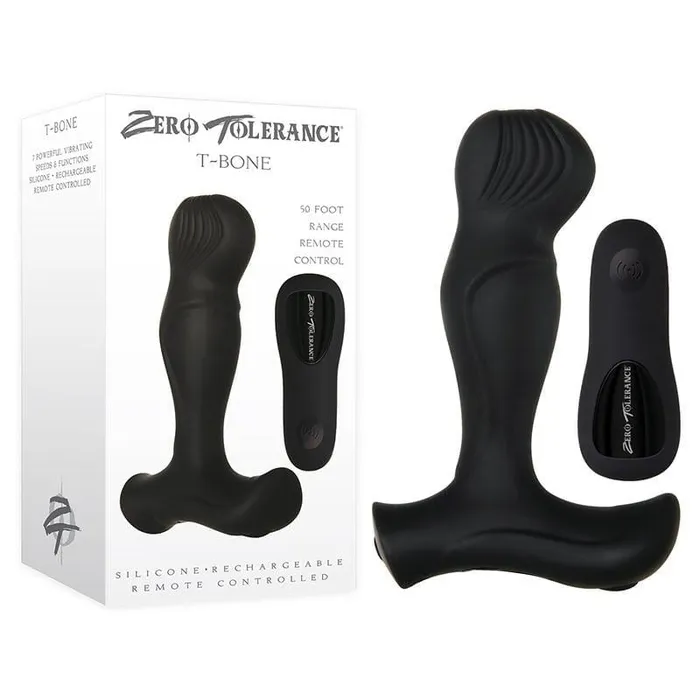 Anal | Zero Tolerance Zero Tolerance T-Bone - Black USB Rechargeable Vibrating Prostate Massager