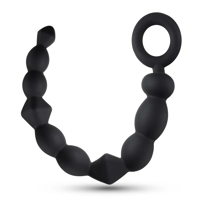Blush Novelties Anal Adventures Platinum Silicone Beginner Anal Beads Black Male Sex Toys