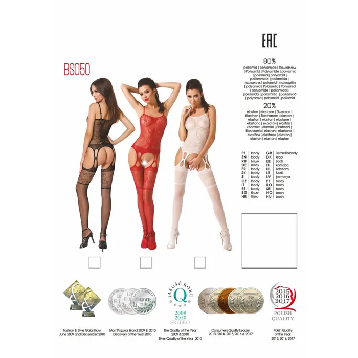 Bodystocking BS050 BLK Passion Lingerie Bodystockings Playsuits
