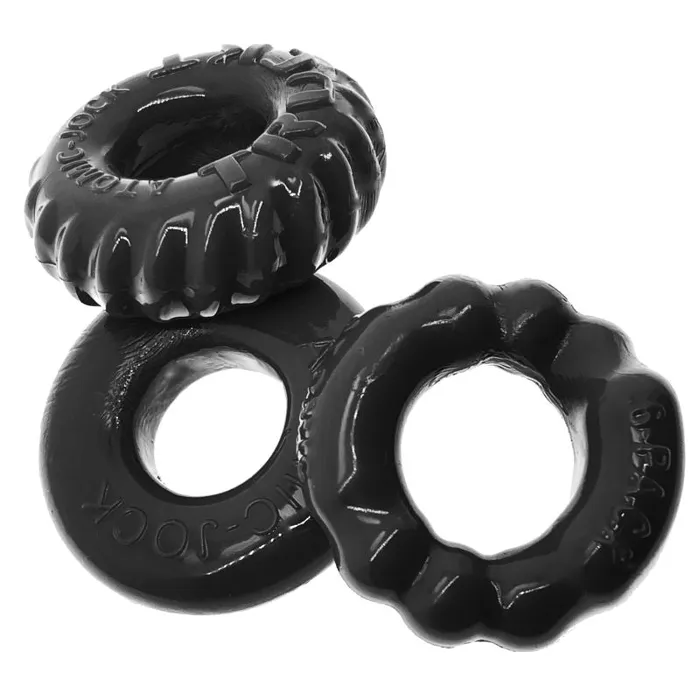 Bonemaker 3 Pc Cockring Set Black | OxBalls Anal