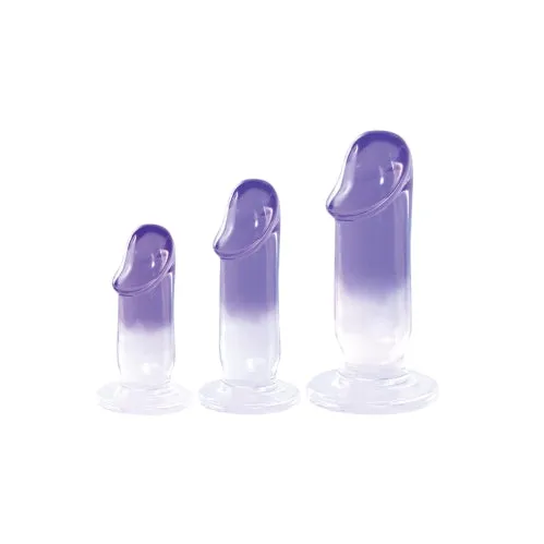 Cheap Products Dildos | Glitzy Trainer 3 in 1 PVC Dong Kit - Transparent