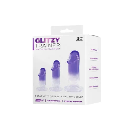 Cheap Products Dildos | Glitzy Trainer 3 in 1 PVC Dong Kit - Transparent