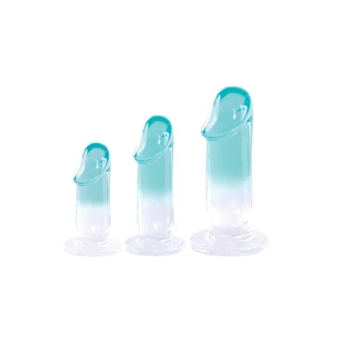 Cheap Products Dildos | Glitzy Trainer 3 in 1 PVC Dong Kit - Transparent