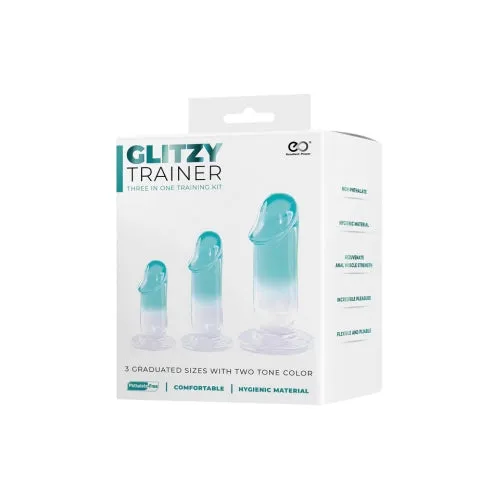 Cheap Products Dildos | Glitzy Trainer 3 in 1 PVC Dong Kit - Transparent