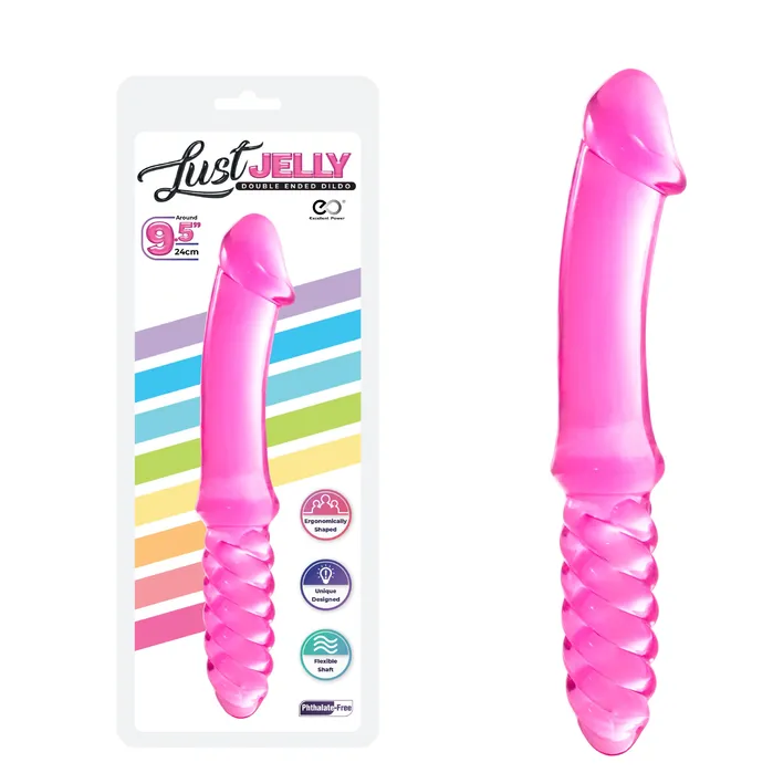 Excellent Power LUST JELLY DOUBLE DONG 95 PINK Dildos