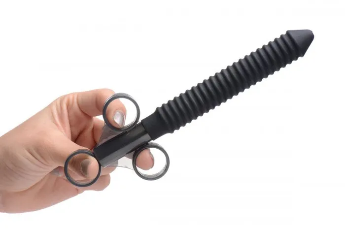 Female Sex Toys XR Brands Clean Stream Ribbed Silicone Lubricant Launcher