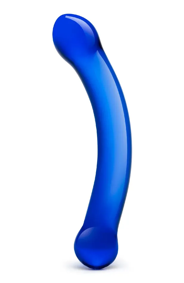 Glas Dildos 6 Inch Curved GSpot Blue Glass Dildo
