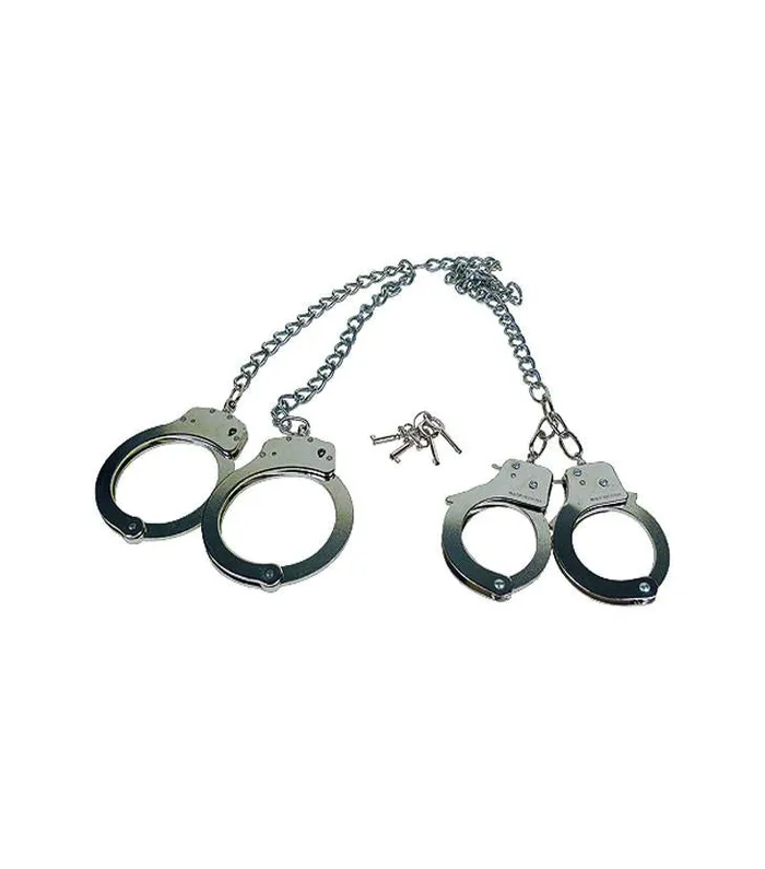 NMC Couples Wrist and Ankle Cuffs Metal High Quality Chain Cuffs Combo NMC NMC Couples Wrist and Ankle Cuffs Metal High Quality Chain Cuffs Combo NMC
