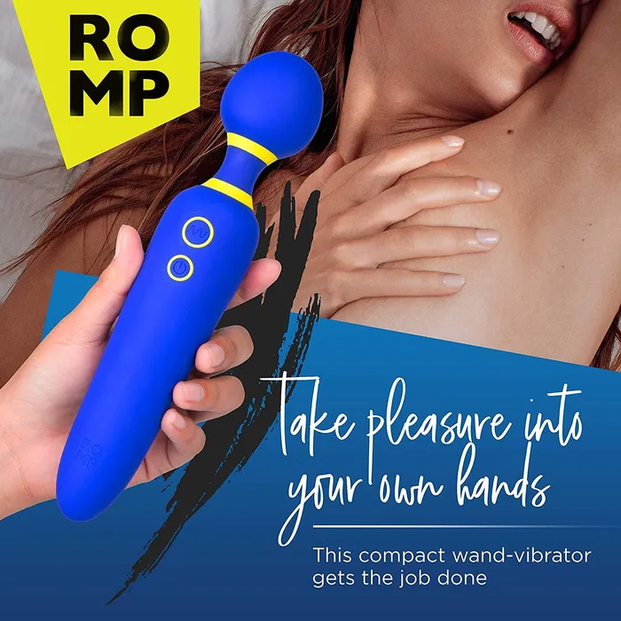 ROMP Flip - Personal Massage Wand Cordless Rechargeable & Waterproof Powerful Vibrating Massager with 6 Speed & 4 Mode Settings | Blue | Wow Tech Female Sex Toys ROMP Flip - Personal Massage Wand Cordless Rechargeable & Waterproof Powerful Vibrating Massager with 6 Speed & 4 Mode Settings | Blue | Wow Tech Female Sex Toys