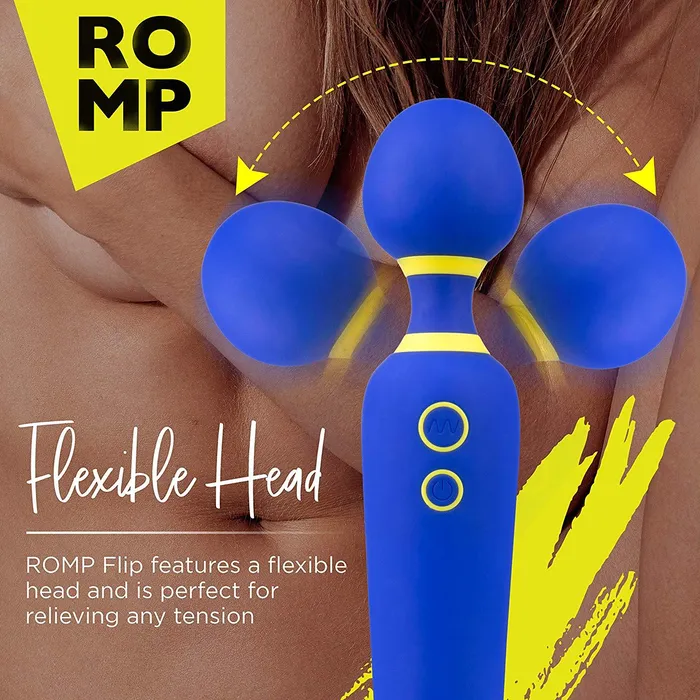 ROMP Flip - Personal Massage Wand Cordless Rechargeable & Waterproof Powerful Vibrating Massager with 6 Speed & 4 Mode Settings | Blue | Wow Tech Female Sex Toys ROMP Flip - Personal Massage Wand Cordless Rechargeable & Waterproof Powerful Vibrating Massager with 6 Speed & 4 Mode Settings | Blue | Wow Tech Female Sex Toys