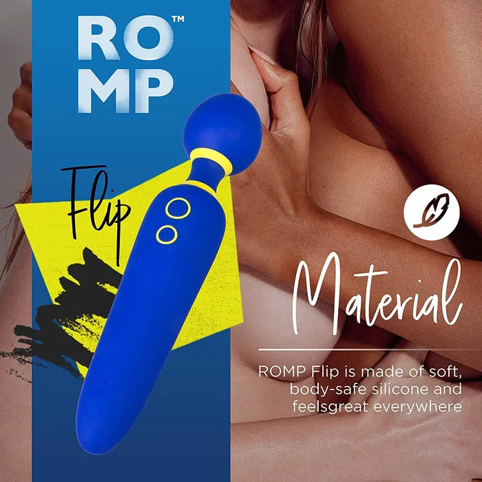ROMP Flip - Personal Massage Wand Cordless Rechargeable & Waterproof Powerful Vibrating Massager with 6 Speed & 4 Mode Settings | Blue | Wow Tech Female Sex Toys ROMP Flip - Personal Massage Wand Cordless Rechargeable & Waterproof Powerful Vibrating Massager with 6 Speed & 4 Mode Settings | Blue | Wow Tech Female Sex Toys