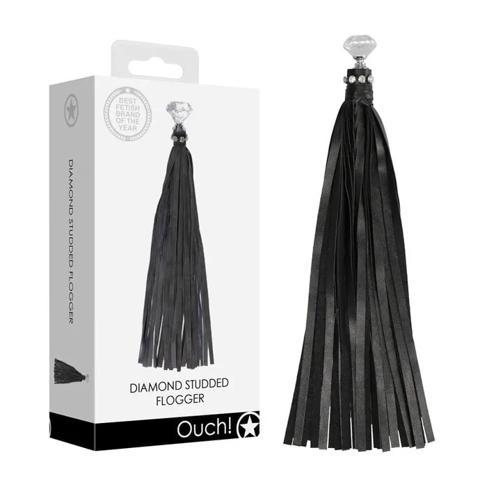 Shots Toys Anal | OUCH! Diamond Studded Whip - Black Whip