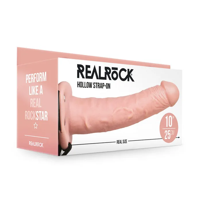 Shots Toys Female Sex Toys REALROCK Hollow Strapon 245 cm Flesh