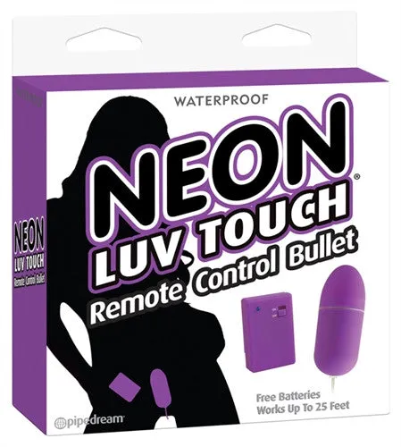 Vibrators Pipedream Neon Luv Touch Remote Control Bullet Purple