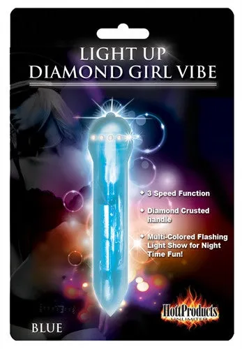 Wet Dreams Light Up Extreme Diamond Girl Vibe Blue Hott Products Vibrators