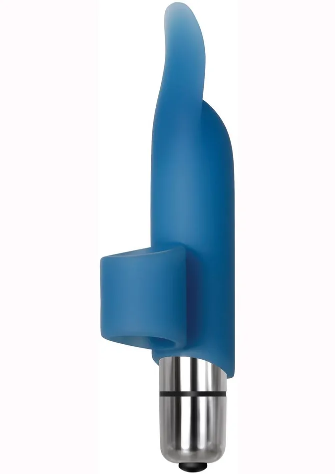 Adam and Eve Female Sex Toys Adam and Eve Silicone Blue Dolphin Finger Vibrator