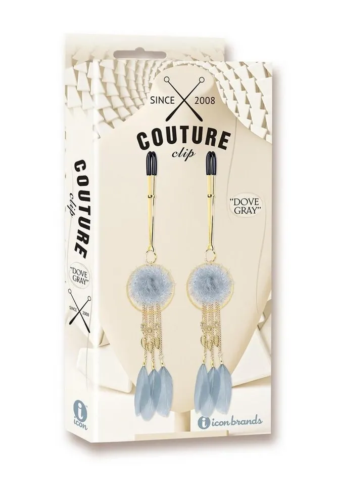 Couture Clip's Dove Gray Nipple Clamp | Icon Nipple & Clitoral Toys