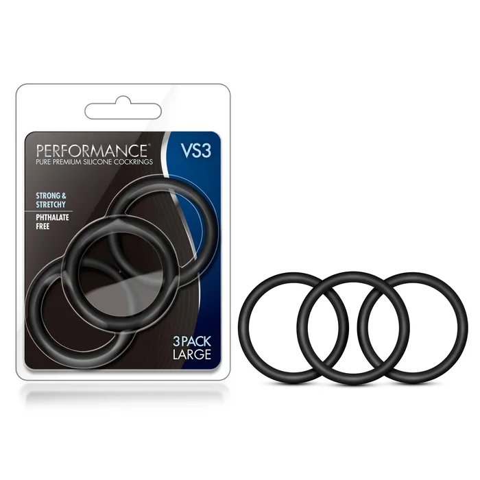 Female Sex Toys | Blush Novelties Performance - Vs3 Pure Premium Silicone Cockrings - Large