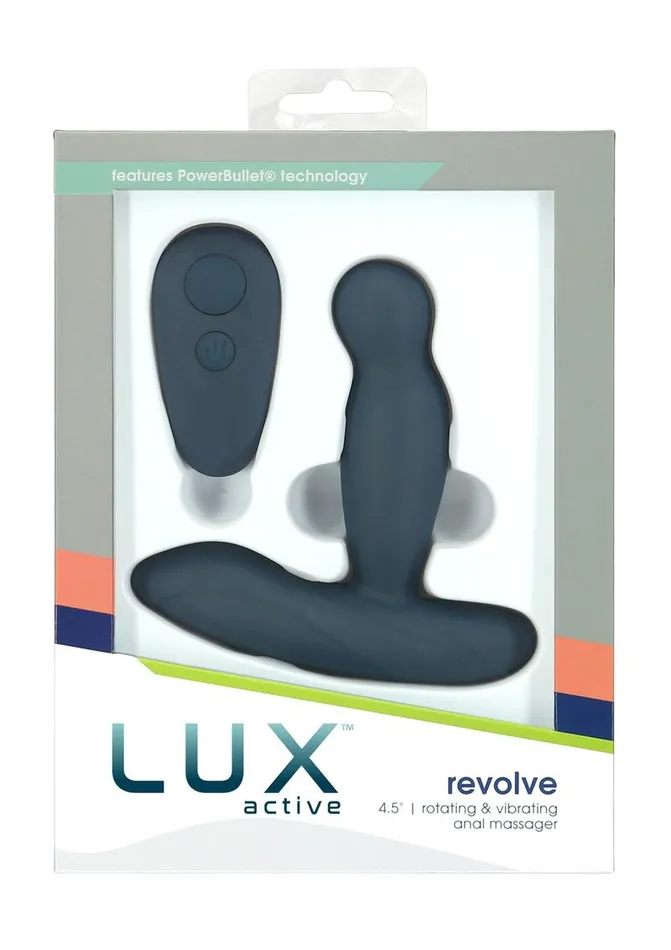 Lux Active Female Sex Toys | Lux Active Revolve Silicone Rechargeable Rotating and Vibrating Anal Massager with Remote Control