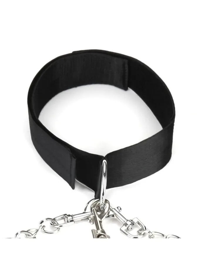 Lux Fetish Couples | Lux Fetish Collar, Cuffs and Leash Set with Removable Cuffs and Leash