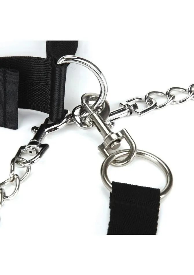 Lux Fetish Couples | Lux Fetish Collar, Cuffs and Leash Set with Removable Cuffs and Leash