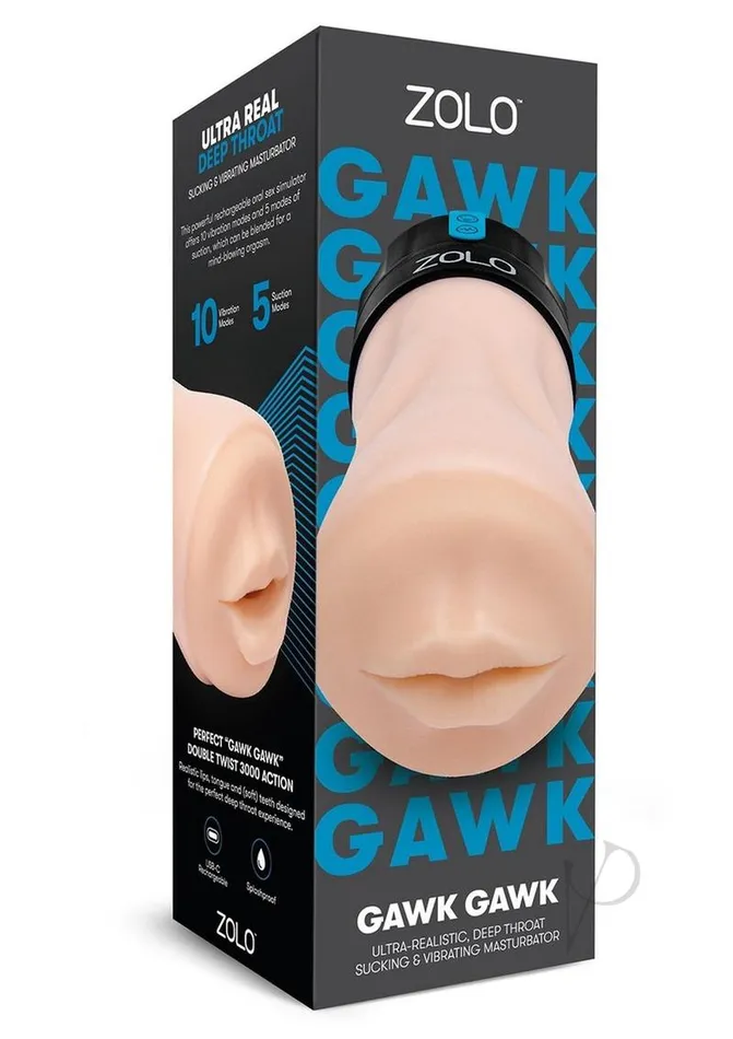 Male Sex Toys | Zolo ZOLO Gawk Gawk Rechargeable Silicone Vibrating Deep Throat Blowbot Masturbator