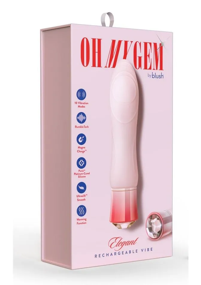 Oh My Gem Elegant Rechargeable Silicone Vibrator - Morganite | Oh My Gem Female Sex Toys