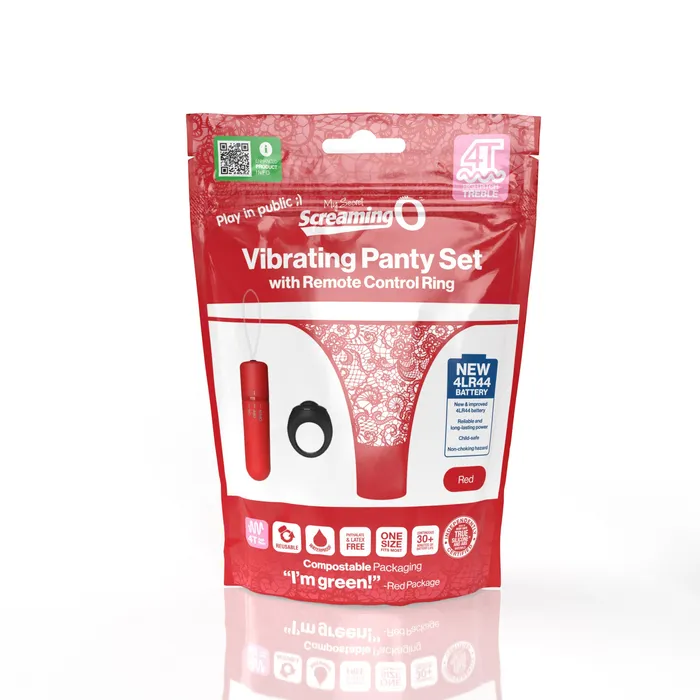 Screaming O 4t - Vibrating Panty Set With Remote Control Ring - Red | Screaming O Female Sex Toys Screaming O 4t - Vibrating Panty Set With Remote Control Ring - Red | Screaming O Female Sex Toys