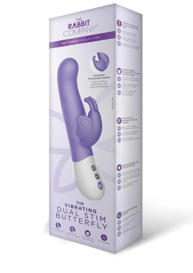 The Vibrating Dual Stim Butterfly Silicone Rechargeable Rabbit Vibrator | The Rabbit Company Female Sex Toys