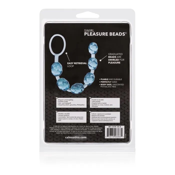 Vibrators | CalExotics Swirl Pleasure Beads - Blue