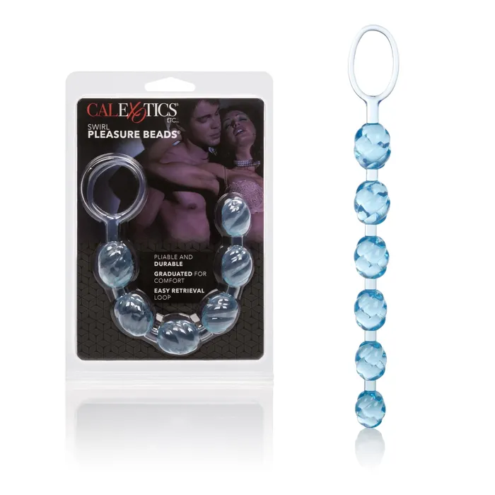 Vibrators | CalExotics Swirl Pleasure Beads - Blue