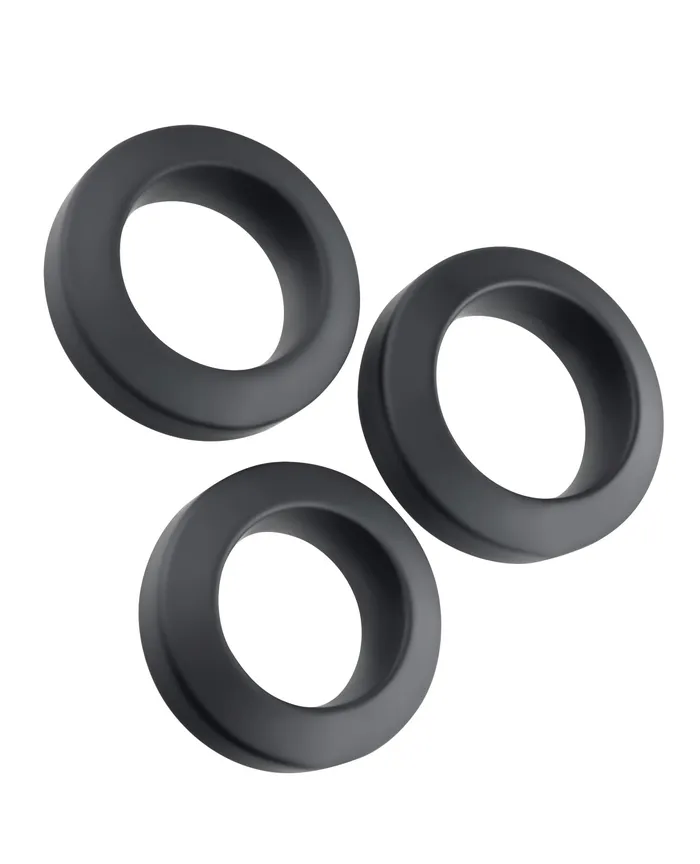 Adam and Eve Male Sex Toys | Adam & Eve Adam's 3 pc Penis Ring Set - Black